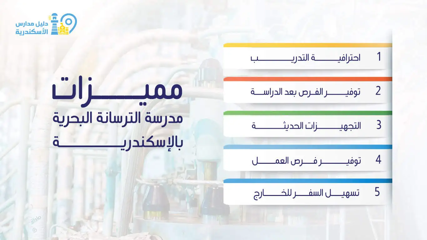 مميزات مدرسة الترسانة البحرية بالإسكندرية